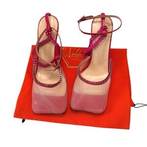 Nalebe Nude & Pink Stellar Mesh Rhinestone Chain Wildcard Pump 7